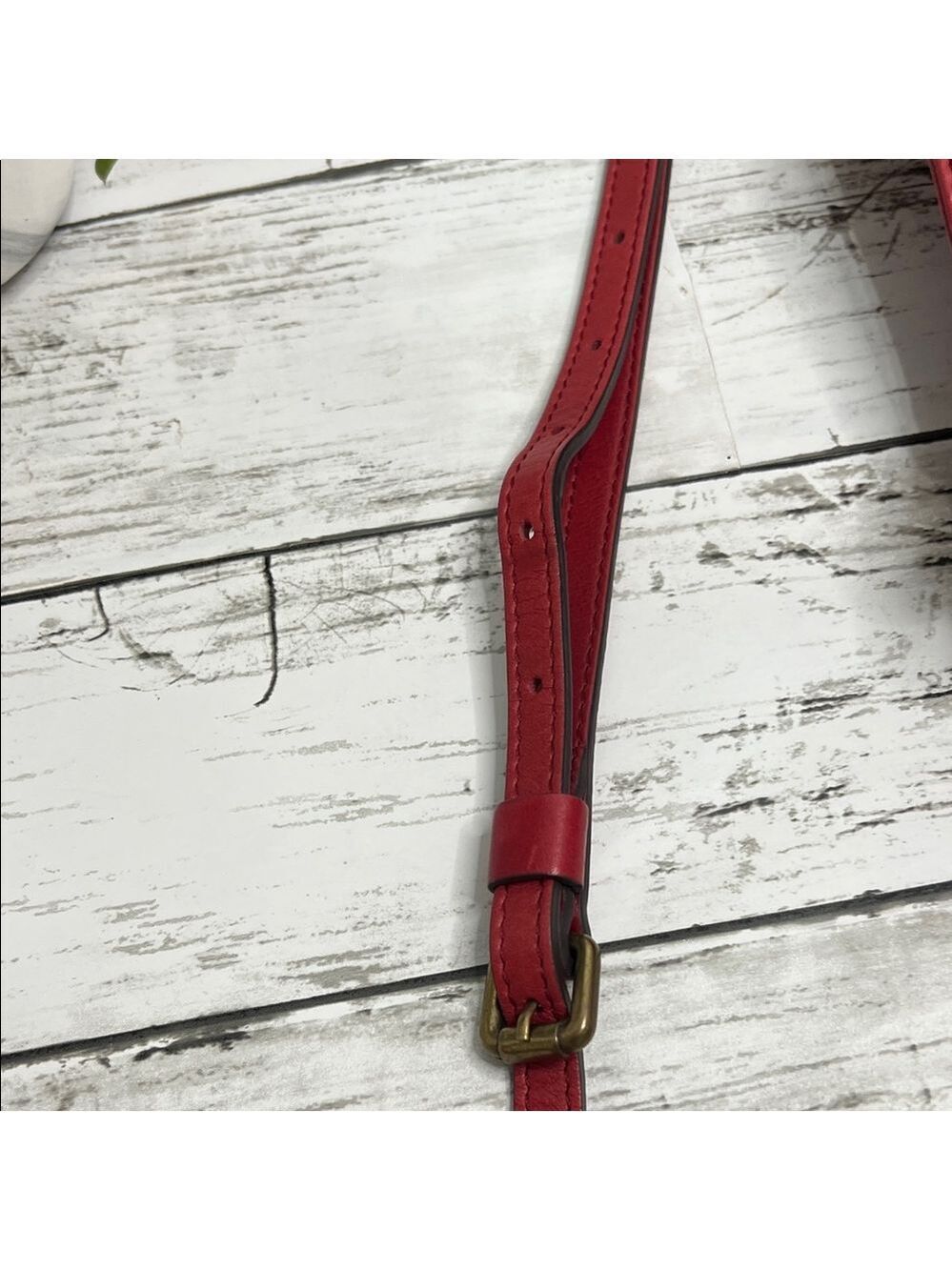 Gerard Darel Red Leather Satchel Shoulder Crossbody Bag 24h Mini Designer Purse - Picture 11 of 13